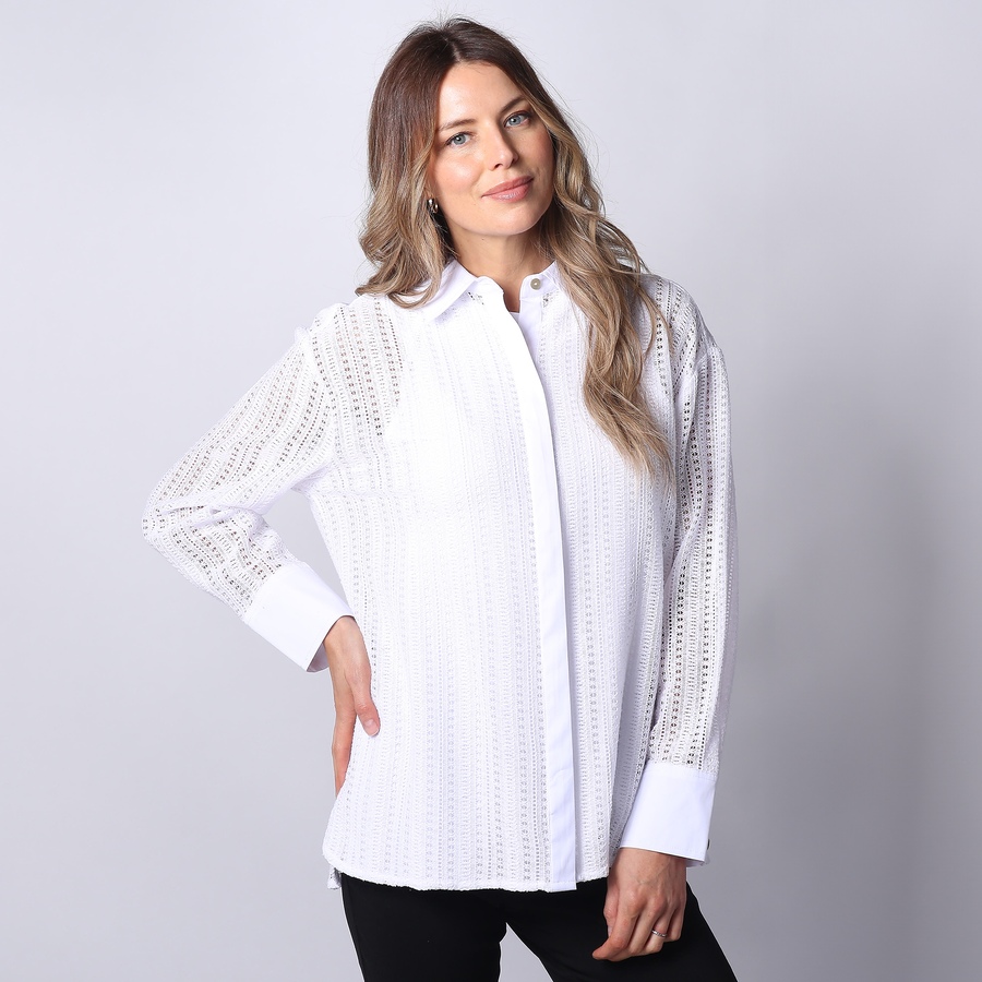 Image 243204_WHT.jpg, Product 243-204 / Price $29.33, Wynne Layers Woven Crochet Shirt from Wynnelayers on TSC.ca's Fashion department