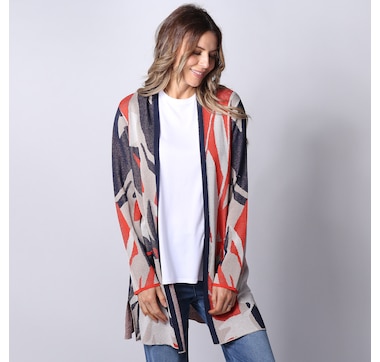 Kim & Co. Poly Slinky Long Sleeve Cardigan