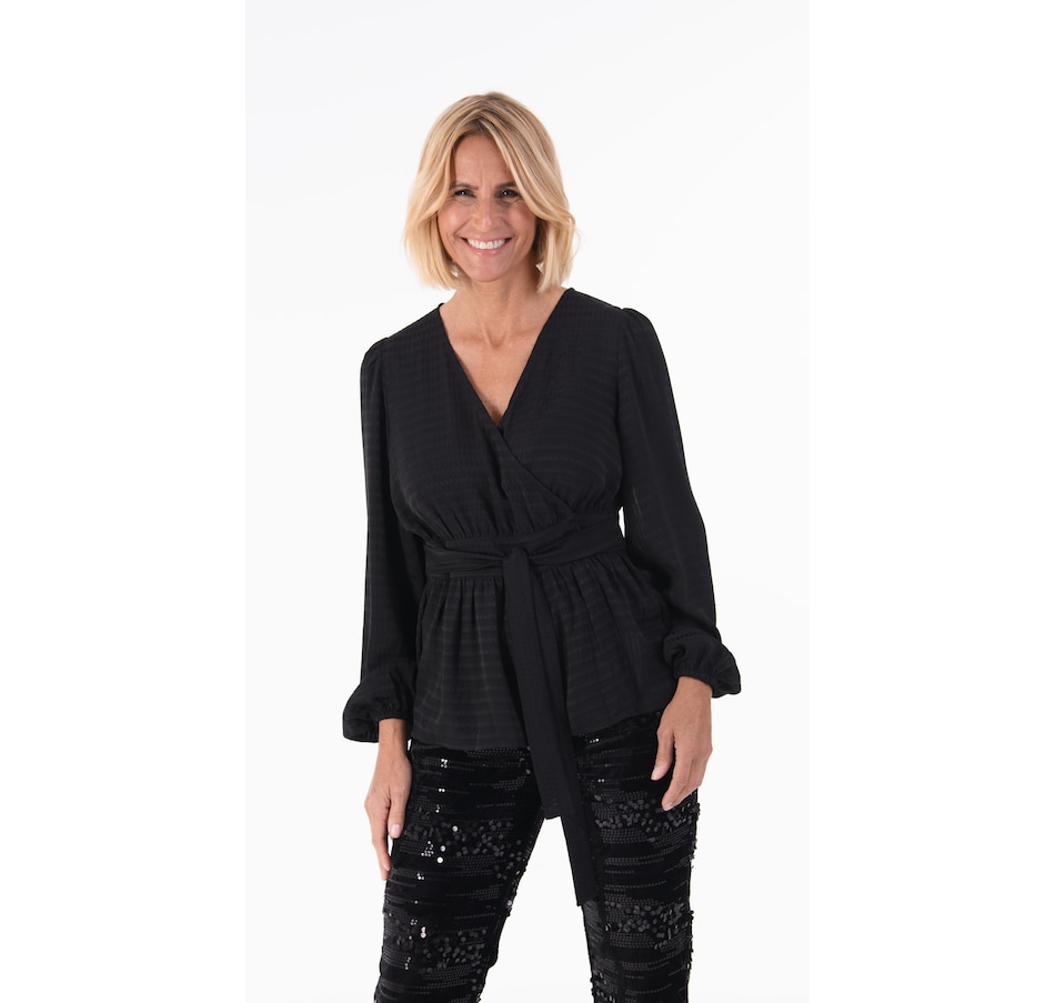 Image 243275_BLK.jpg, Product 243-275 / Price $19.33, Modern Identity Wrap Blouse from Modern Identity on TSC.ca's Fashion department