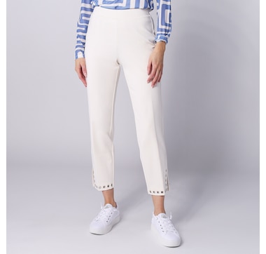 Jhoan Sebastian Grey Ponte Pant With Grommets