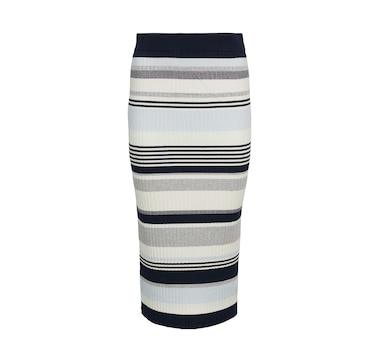Esprit Striped Midi Ribbed Fitted Skirt