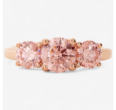 EVERA Diamonds 14K Gold 2.00 ctw Pink Diamond Trinity Ring