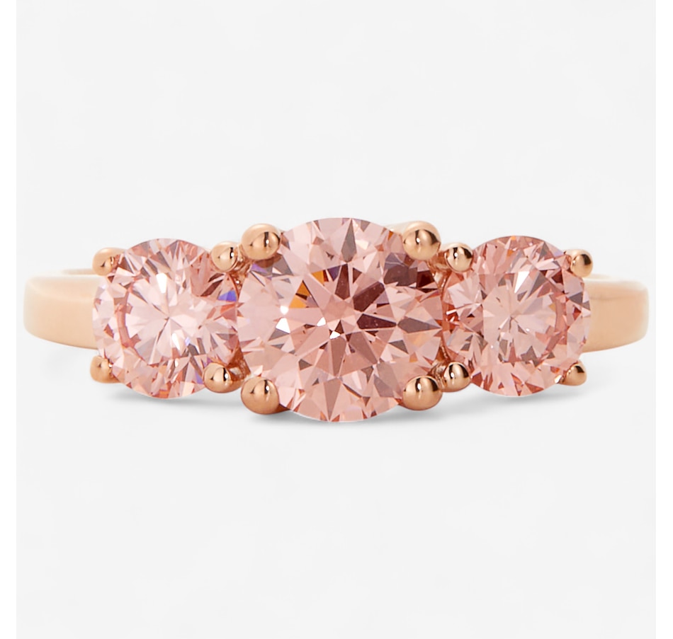 EVERA Diamonds 14K Gold 2.00 ctw Pink Diamond Trinity Ring