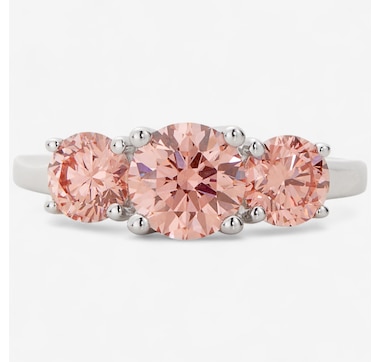 EVERA Diamonds 14K Gold 2.00 ctw Pink Diamond Trinity Ring
