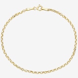 TruGold 10K Yellow Gold High Polished Diamond Cut Rolo Link Bracelet