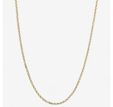 TruGold 10K Yellow Gold High Polished Diamond Cut Rolo Link Chain