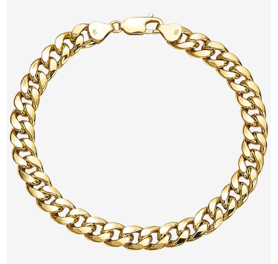 TruGold 10K Gold Yellow Gold Semi Solid Cuban Curb Bracelet - TSC.ca