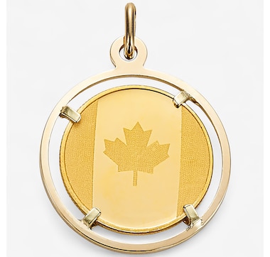 UNOAERRE 24K Yellow Gold Round Ingot Coin With 18K Yellow Gold Frame Pendant