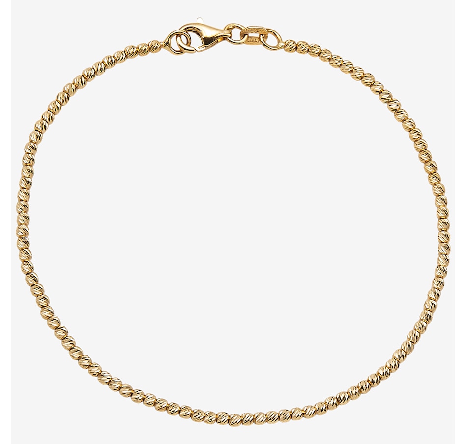 UNOAERRE 18K Yellow Gold Bracelet with Diamond-Cut Beads