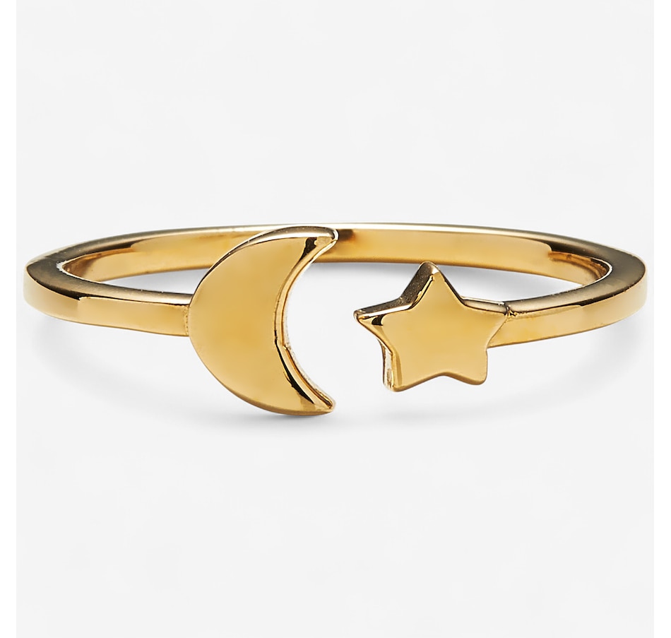 UNOAERRE 18K Yellow Gold Moon and Star Ring