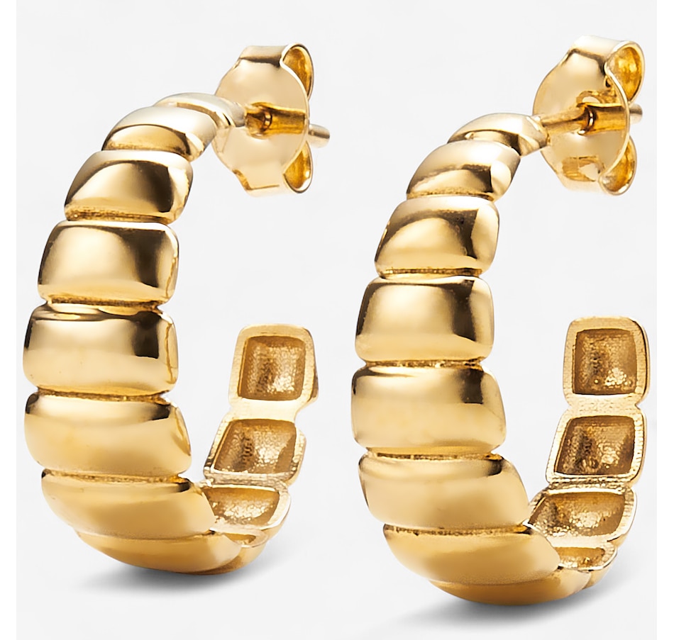 UNOAERRE 18K Yellow Gold Open Bar Earrings