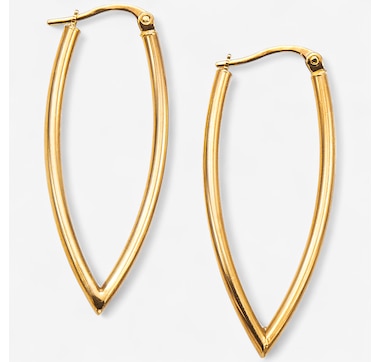 Product 243-453 / Price $499.99 , UNOAERRE 18K Yellow Gold V Marquise-Shaped Earrings
