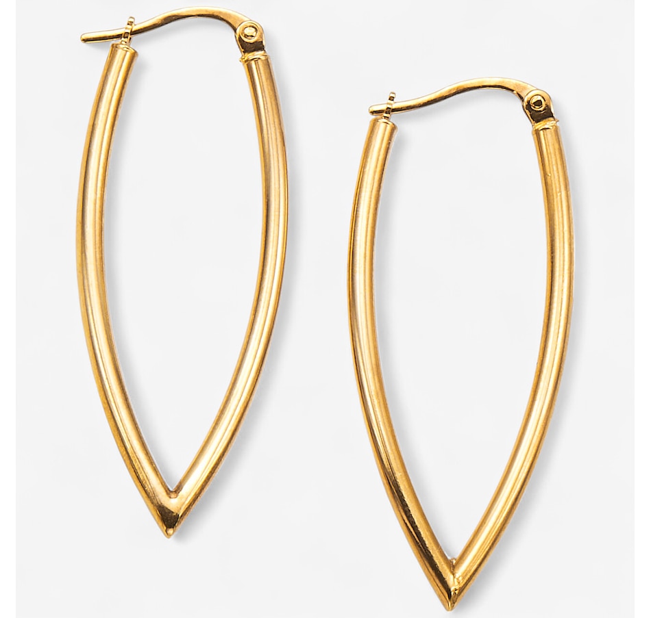 UNOAERRE 18K Yellow Gold V Marquise-Shaped Earrings