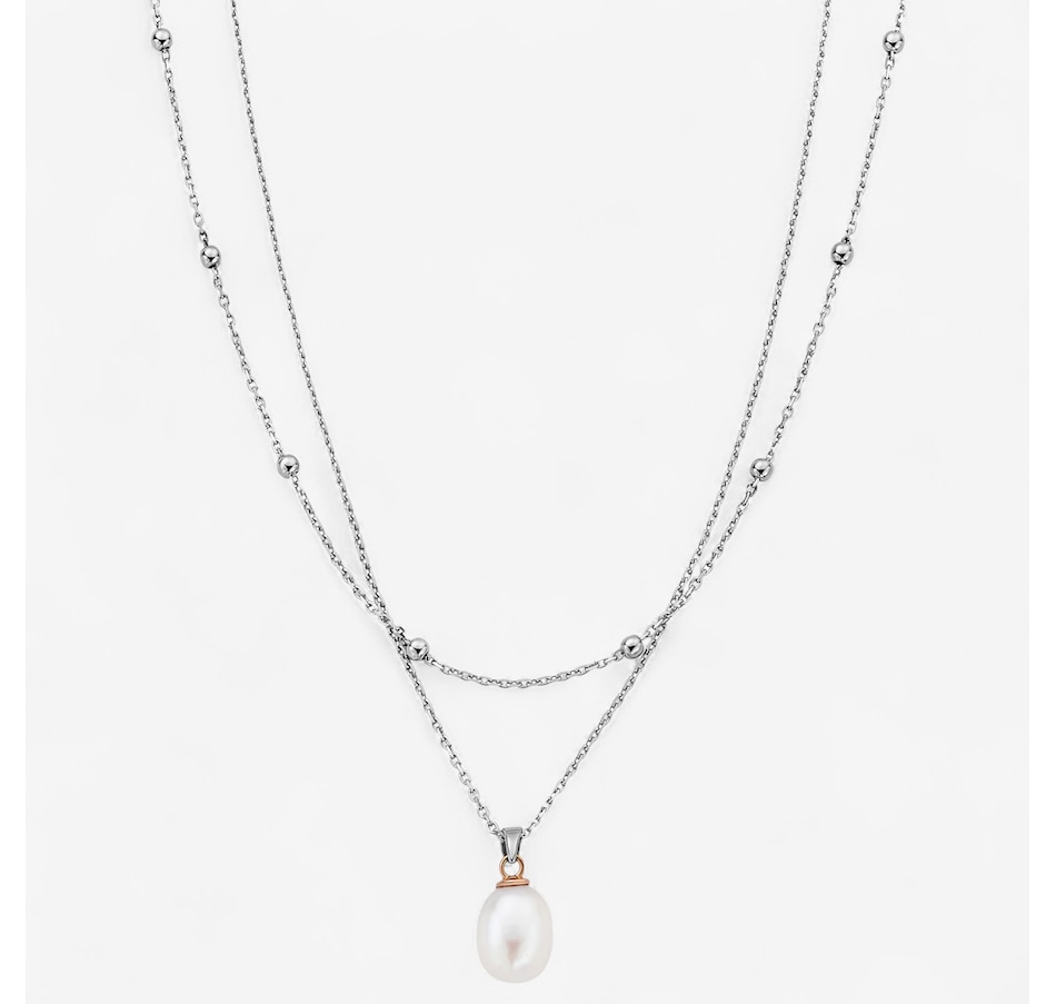 Image 243460.jpg, Product 243-460 / Price $259.99, Clogau Gold Sterling Silver/10K Rose Gold Beachcomber Freshwater Pearl Layered Necklace from Clogau Gold on TSC.ca's Jewellery department