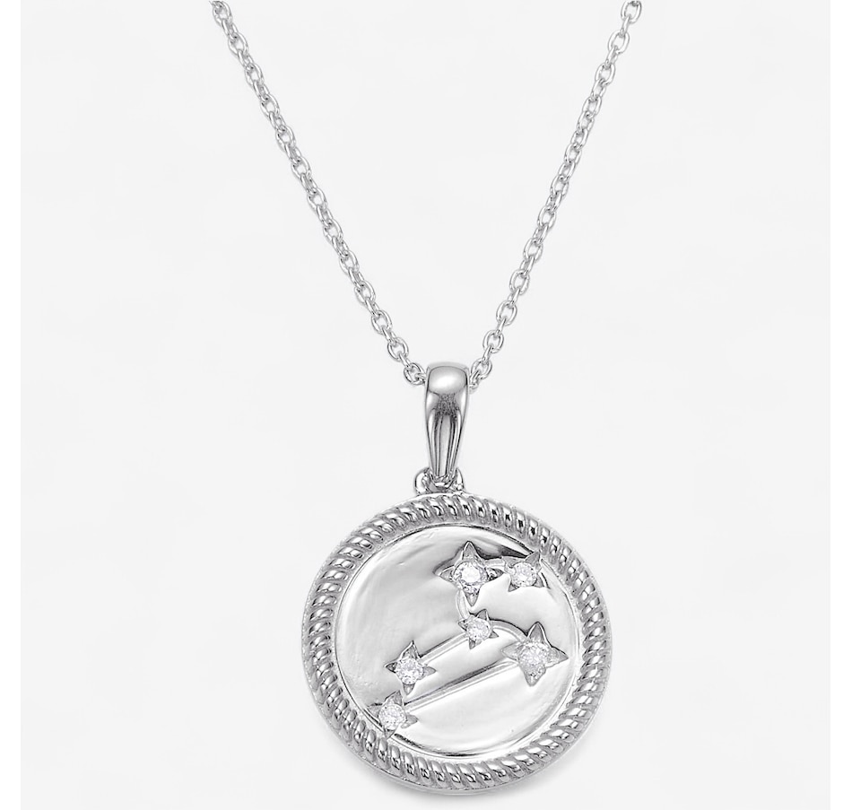 Image 243492_RHPLE.jpg, Product 243-492 / Price $149.99, Colours Of Diamonds Sterling Silver 0.10 ctw White Diamond Zodiac Sign Pendant With Chain from Colours of Diamonds on TSC.ca's Jewellery department
