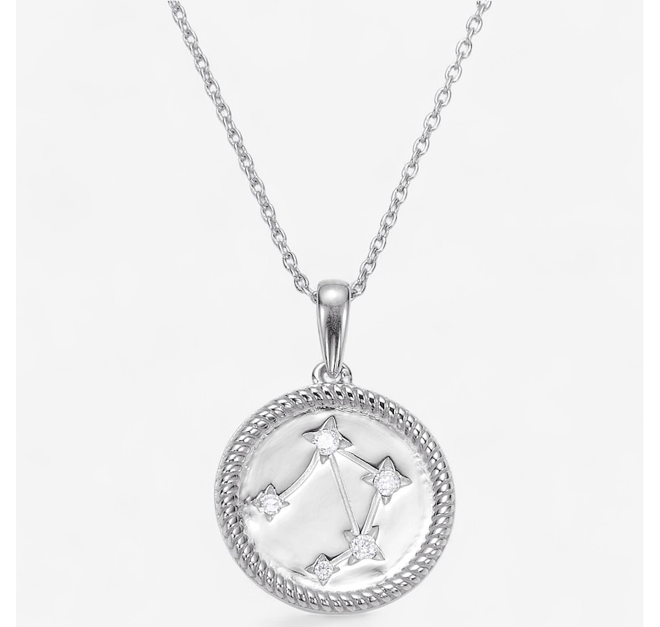 Image 243492_RHPLI.jpg, Product 243-492 / Price $149.99, Colours Of Diamonds Sterling Silver 0.10 ctw White Diamond Zodiac Sign Pendant With Chain from Colours of Diamonds on TSC.ca's Jewellery department