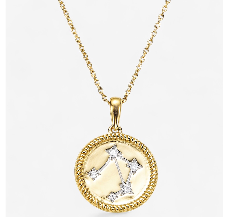 Image 243492_YGPLI.jpg, Product 243-492 / Price $149.99, Colours Of Diamonds Sterling Silver 0.10 ctw White Diamond Zodiac Sign Pendant With Chain from Colours of Diamonds on TSC.ca's Jewellery department