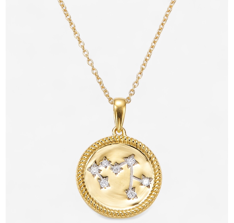 Image 243492_YGPSG.jpg, Product 243-492 / Price $149.99, Colours Of Diamonds Sterling Silver 0.10 ctw White Diamond Zodiac Sign Pendant With Chain from Colours of Diamonds on TSC.ca's Jewellery department