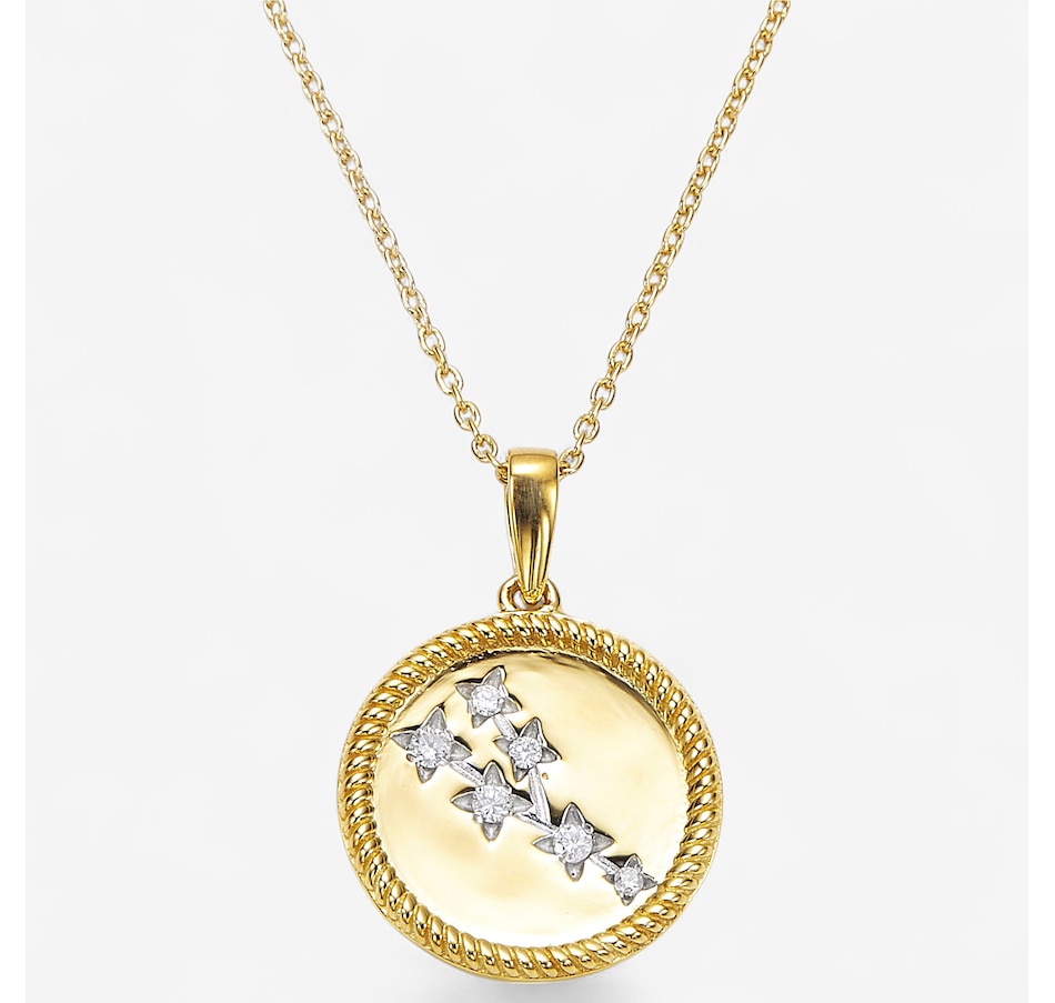 Image 243492_YGPTA.jpg, Product 243-492 / Price $149.99, Colours Of Diamonds Sterling Silver 0.10 ctw White Diamond Zodiac Sign Pendant With Chain from Colours of Diamonds on TSC.ca's Jewellery department