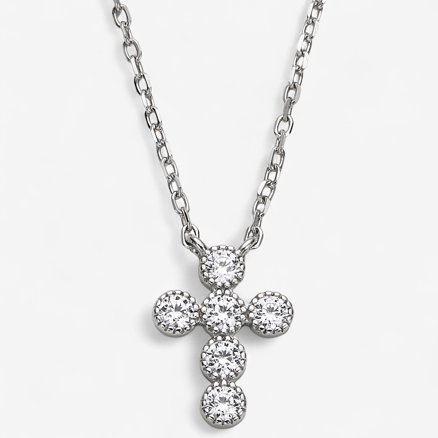 Image 243495_RHOP.jpg, Product 243-495 / Price $119.99, Amen Sterling Silver Cubic Zirconia Cross Pendant With Chain from Amen on TSC.ca's Jewellery department