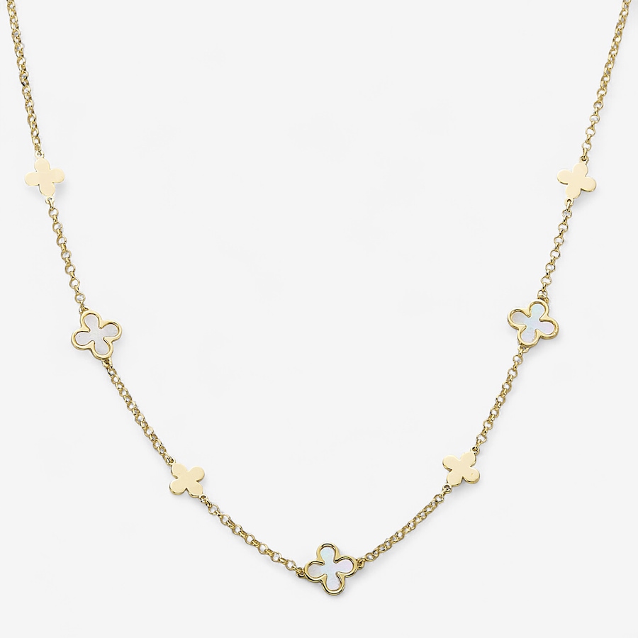 Image 243501.jpg, Product 243-501 / Price $209.99, Amen Sterling Silver Yellow Gold Plate Mother of Pearl Cross Station Necklace from Amen on TSC.ca's Jewellery department