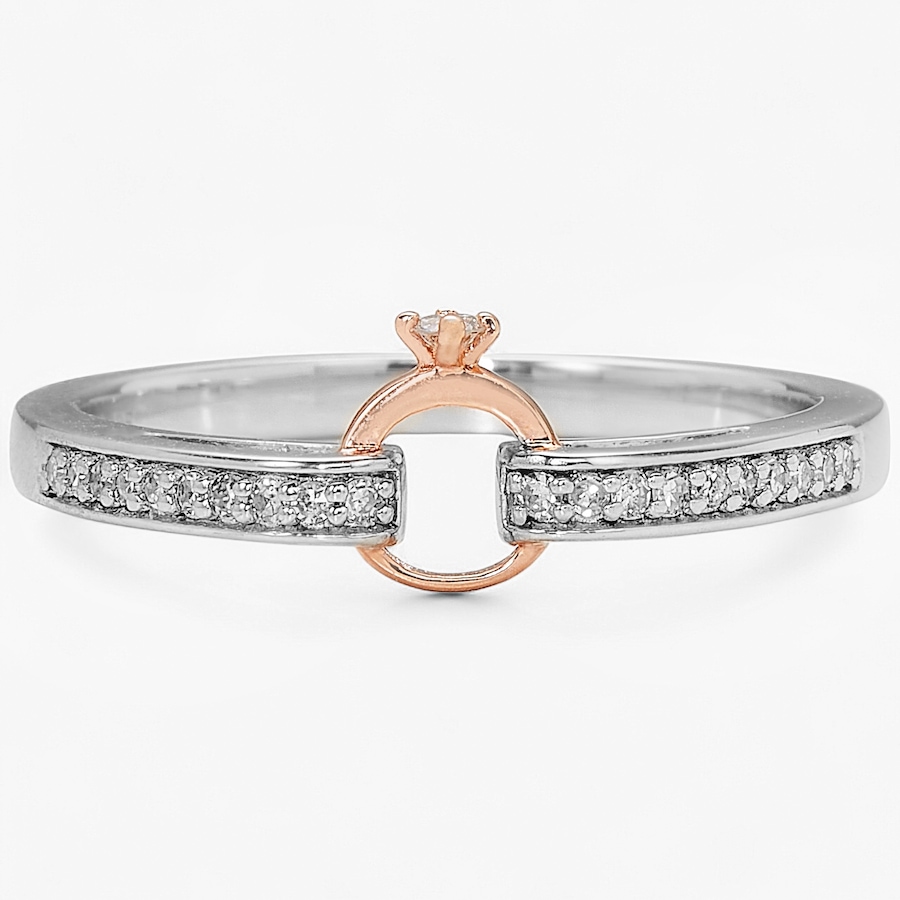 Image 243519.jpg, Product 243-519 / Price $79.88, EVERA Diamonds Sterling Silver and 14K Rose Gold Plate 0.10 ctw Diamond Ring from Evera Diamonds on TSC.ca's Jewellery department