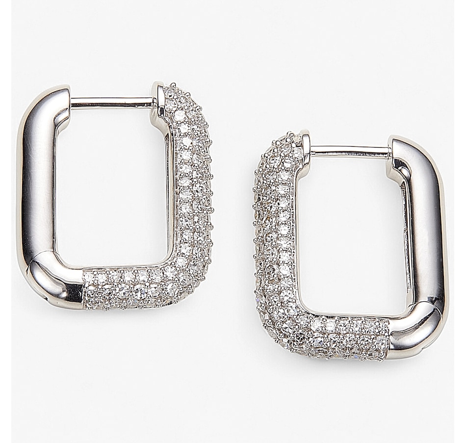 Image 243542_RHOP.jpg, Product 243-542 / Price $369.99, EVERA Diamonds Sterling Silver 1.00 ctw Diamond Square Hoop Earrings from Evera Diamonds on TSC.ca's Jewellery department