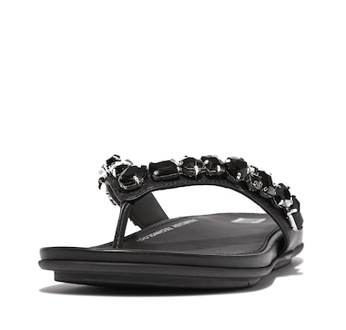 FitFlop Gracie Jewel Deluxe Leather Toe Post Flip-Flop