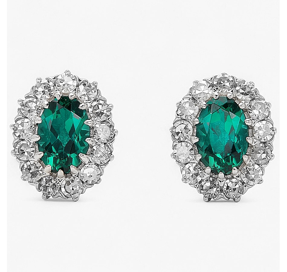 Image 243642_WGLEM.jpg, Product 243-642 / Price $799.99, EVERA Diamonds 14K Gold Oval Gemstone and Diamond Stud Earrings from Evera Diamonds on TSC.ca's Jewellery department