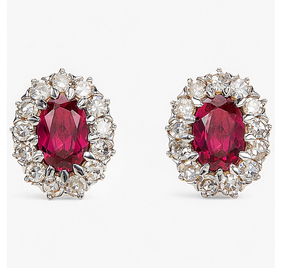 Image 243642_YGRBY.jpg, Product 243-642 / Price $799.99, EVERA Diamonds 14K Gold Oval Gemstone and Diamond Stud Earrings from Evera Diamonds on TSC.ca's Jewellery department