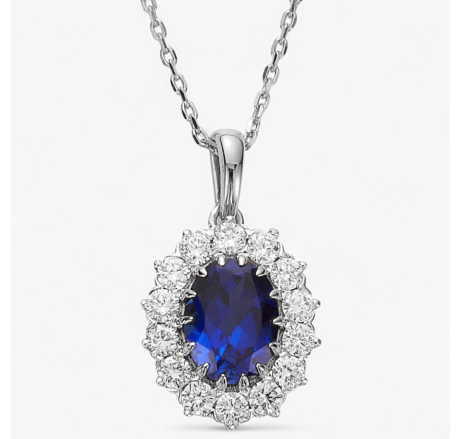 Image 243643_WGBSA.jpg, Product 243-643 / Price $999.99, EVERA Diamonds 14K Gold Oval Gemstone and Diamond Pendant with Chain from Evera Diamonds on TSC.ca's Jewellery department