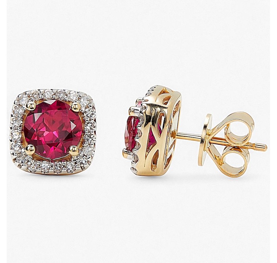 Image 243645.jpg, Product 243-645 / Price $1,199.99, EVERA Diamonds 14K Yellow Gold 1.97ctw Ruby & Diamond Stud Earrings from Evera Diamonds on TSC.ca's Jewellery department
