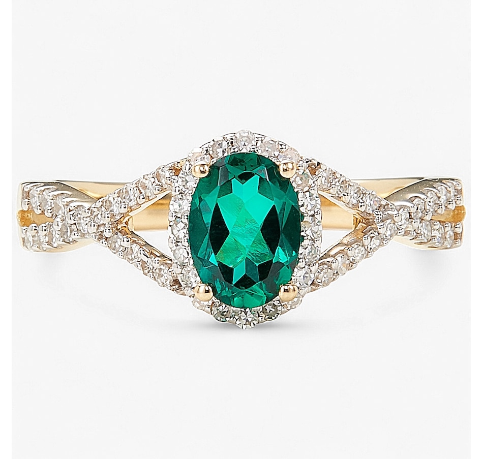 Image 243647_YGLEM.jpg, Product 243-647 / Price $1,199.99, EVERA Diamonds 14K Gold Oval Gemstone & Diamond Ring from Evera Diamonds on TSC.ca's Jewellery department