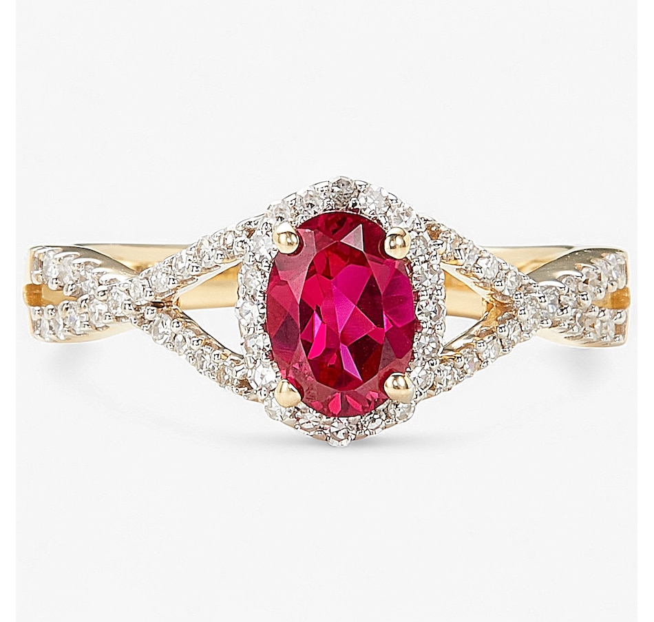 Image 243647_YGRBY.jpg, Product 243-647 / Price $1,199.99, EVERA Diamonds 14K Gold Oval Gemstone & Diamond Ring from Evera Diamonds on TSC.ca's Jewellery department