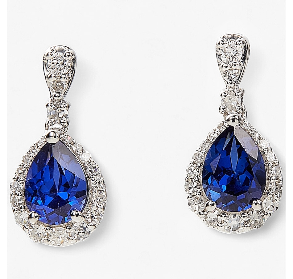 Image 243649.jpg, Product 243-649 / Price $999.99, EVERA Diamonds 14K White Gold 1.85ctw Blue Sapphire & Diamond Earrings from Evera Diamonds on TSC.ca's Jewellery department