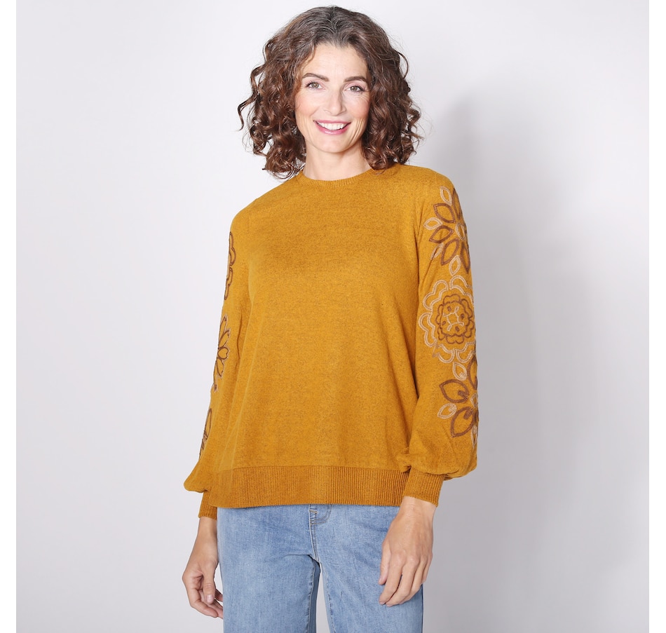 Image 243710_SAF.jpg, Product 243-710 / Price $29.33, Diane Gilman Embroidered Sleeve Pullover from DG2 by Diane Gilman on TSC.ca's Fashion department