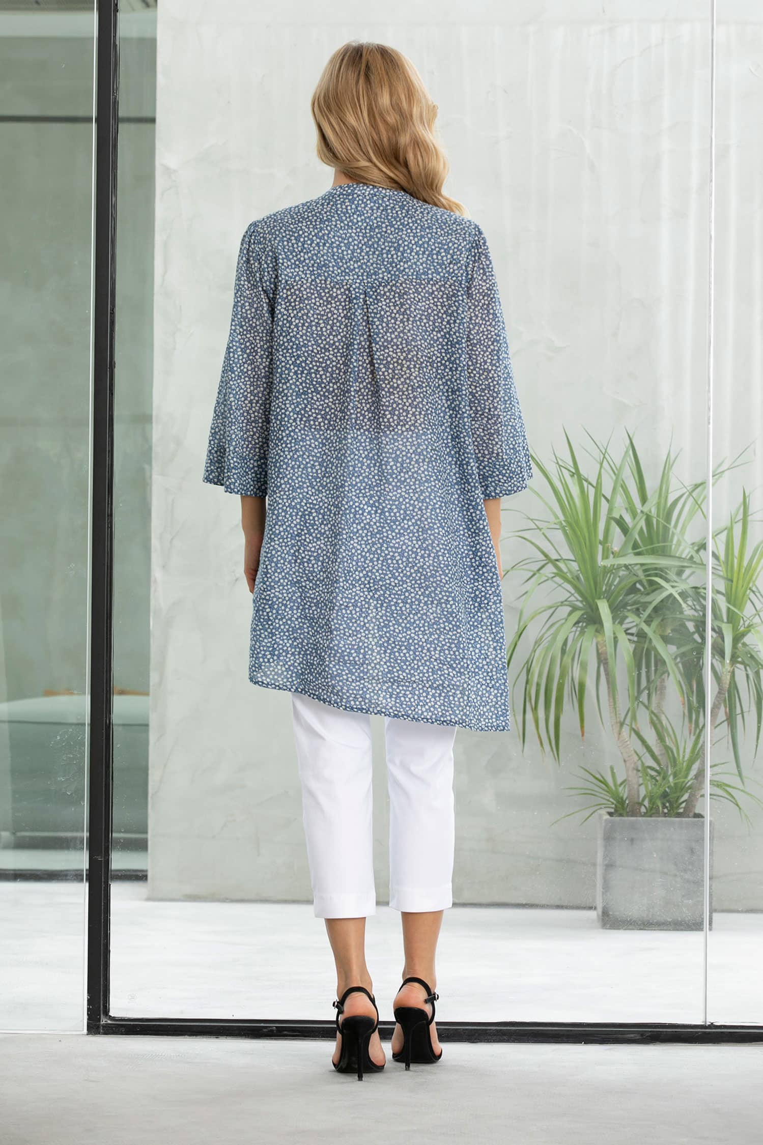Orange Fashion Village Button Front Hi Low Tunic - TSC.ca