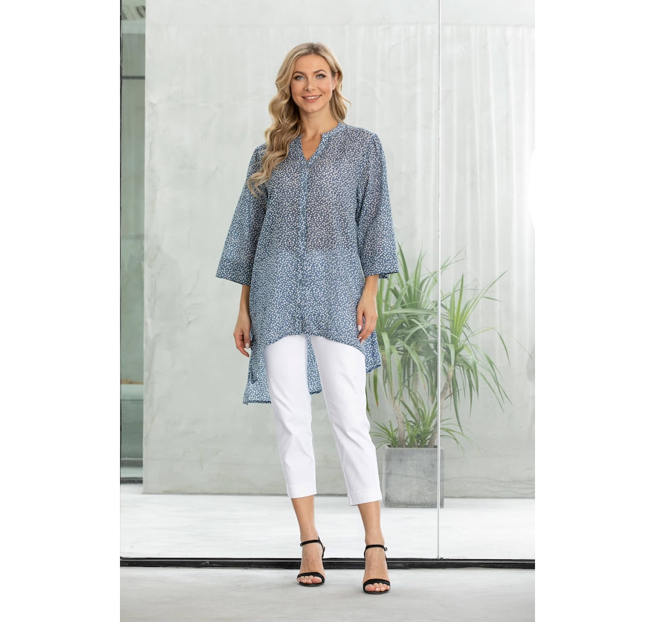 Image 243721_BLU.jpg, Product 243-721 / Price $19.33, Orange Fashion Village Button Front Hi Low Tunic from Orange Fashion Village on TSC.ca's Fashion department