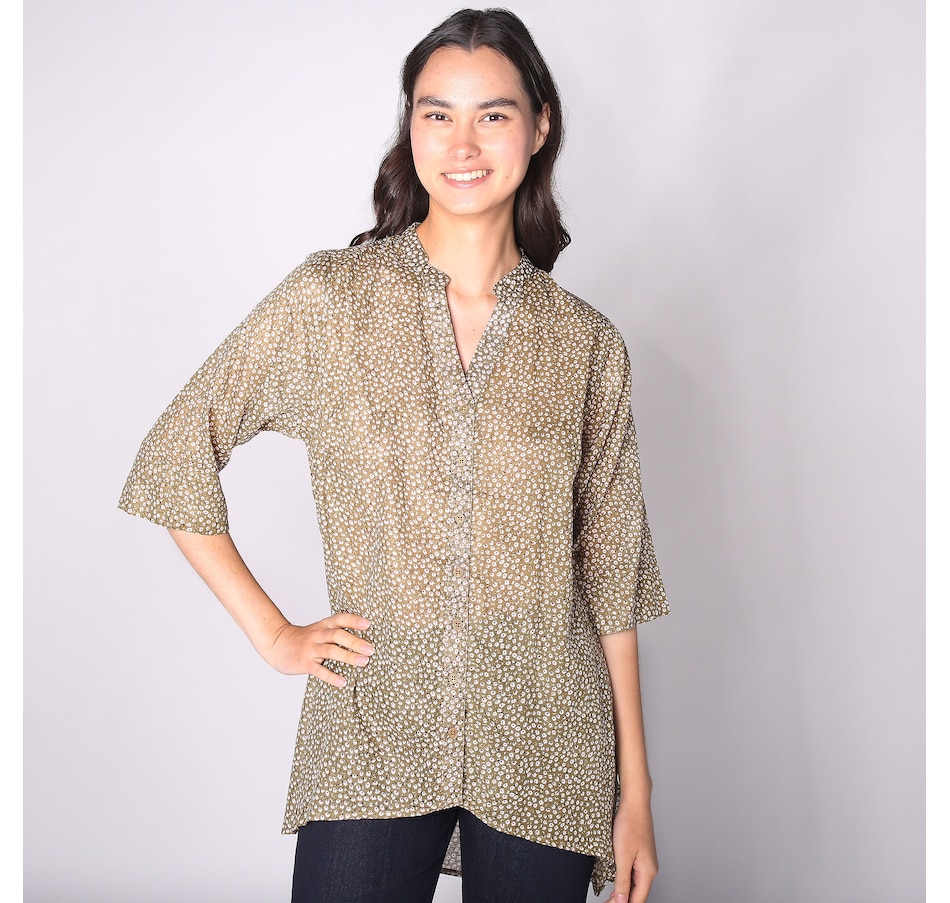 Image 243721_GRN.jpg, Product 243-721 / Price $19.33, Orange Fashion Village Button Front Hi Low Tunic from Orange Fashion Village on TSC.ca's Fashion department