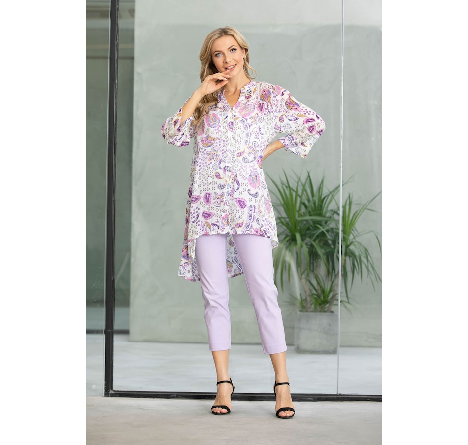 Image 243721_PUR.jpg, Product 243-721 / Price $19.33, Orange Fashion Village Button Front Hi Low Tunic from Orange Fashion Village on TSC.ca's Fashion department