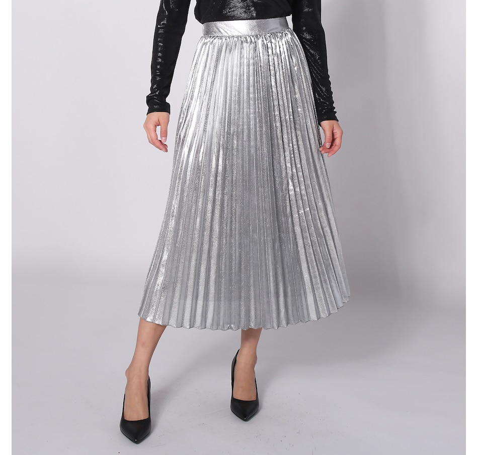 Image 243727_CME.jpg, Product 243-727 / Price $51.33, Parker & Rowe Metallic Maxi Pleated Skirt from Parker & Rowe on TSC.ca's Fashion department