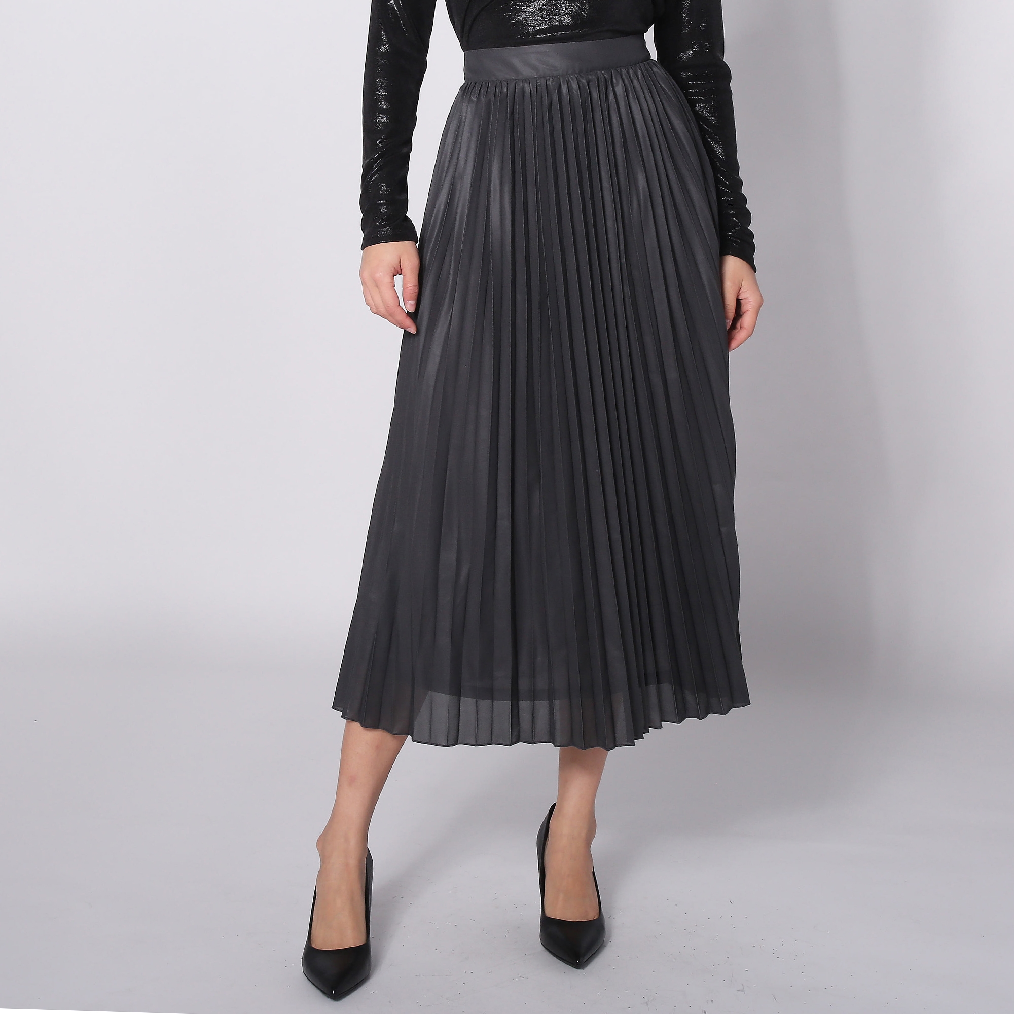 スカート 32_17 PLEATED LONG SKIRT TC Parker & Rowe Metallic Maxi Pleated Skirt - TSC.ca