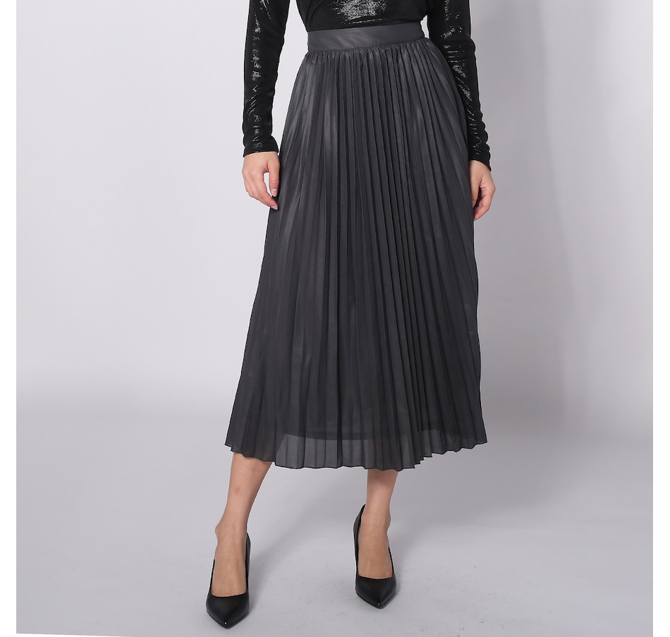 Image 243727_OBS.jpg, Product 243-727 / Price $51.33, Parker & Rowe Metallic Maxi Pleated Skirt from Parker & Rowe on TSC.ca's Fashion department