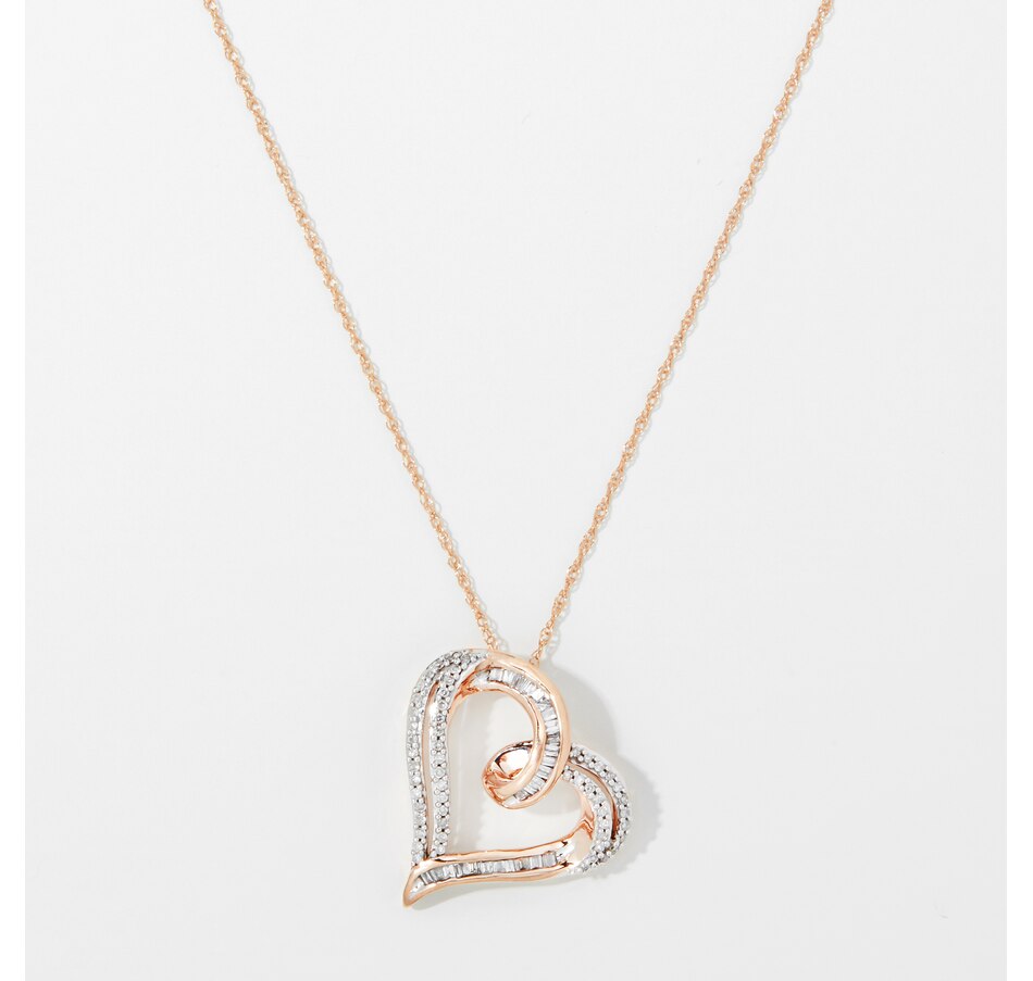 Image 243750.jpg, Product 243-750 / Price $379.99, 10K Rose Gold 0.25ctw Diamond Heart Pendant with Chain from The Vault on TSC.ca's Jewellery department