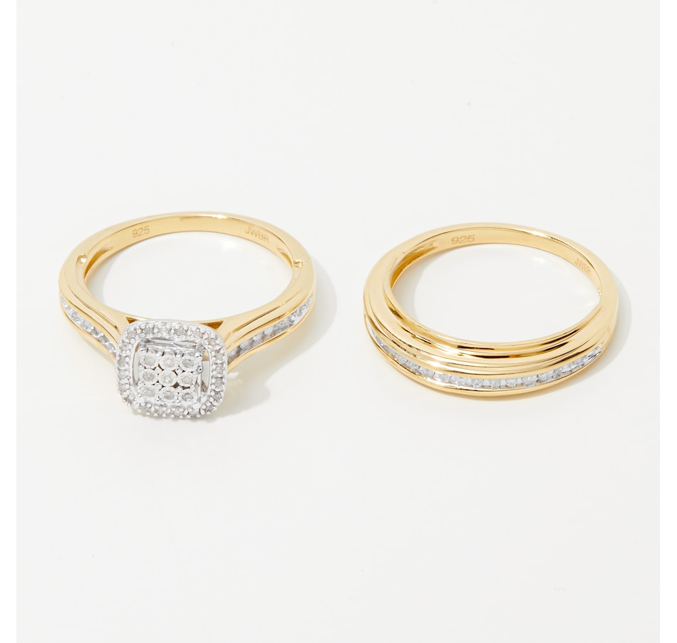 Image 243768_ALTMORE2.jpg, Product 243-768 / Price $99.33, Colours of Diamonds Yellow Gold Over Sterling Silver 0.20 ctw Diamond Bridal Rings from Colours of Diamonds on TSC.ca's Jewellery department