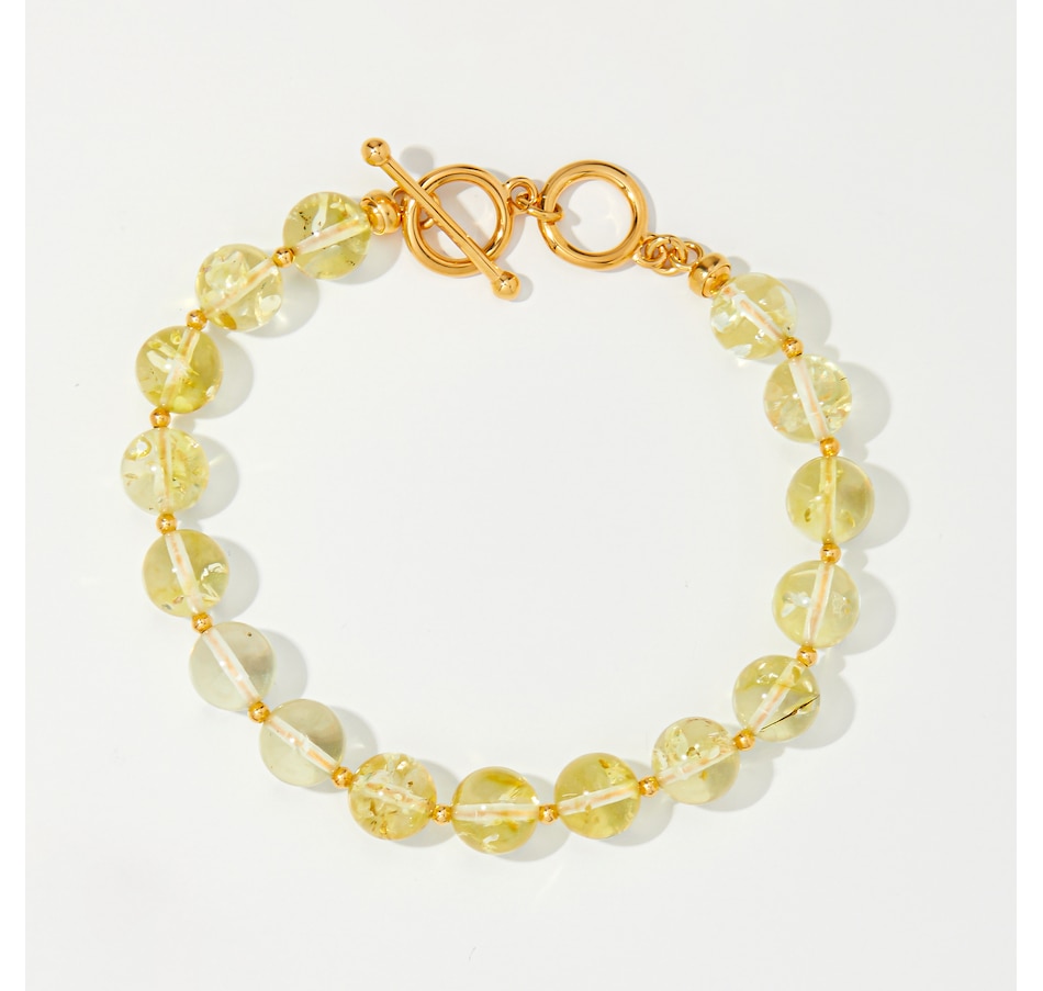 Image 243803_LEMGP.jpg, Product 243-803 / Price $119.99, Amber Extraordinaire Sterling Silver Round Amber Bead Toggle Bracelet from Amber Extraordinaire on TSC.ca's Jewellery department