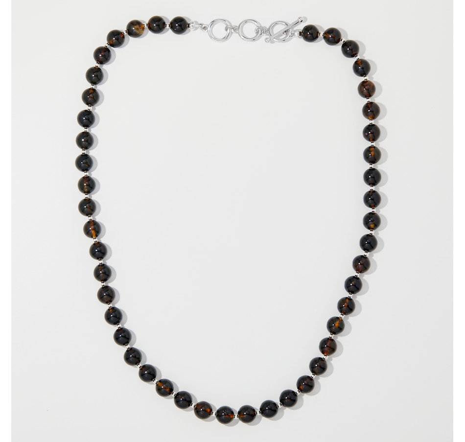 Image 243804_EARSS.jpg, Product 243-804 / Price $229.99, Amber Extraordinaire Sterling Silver Round Amber Bead Toggle Necklace from Amber Extraordinaire on TSC.ca's Jewellery department