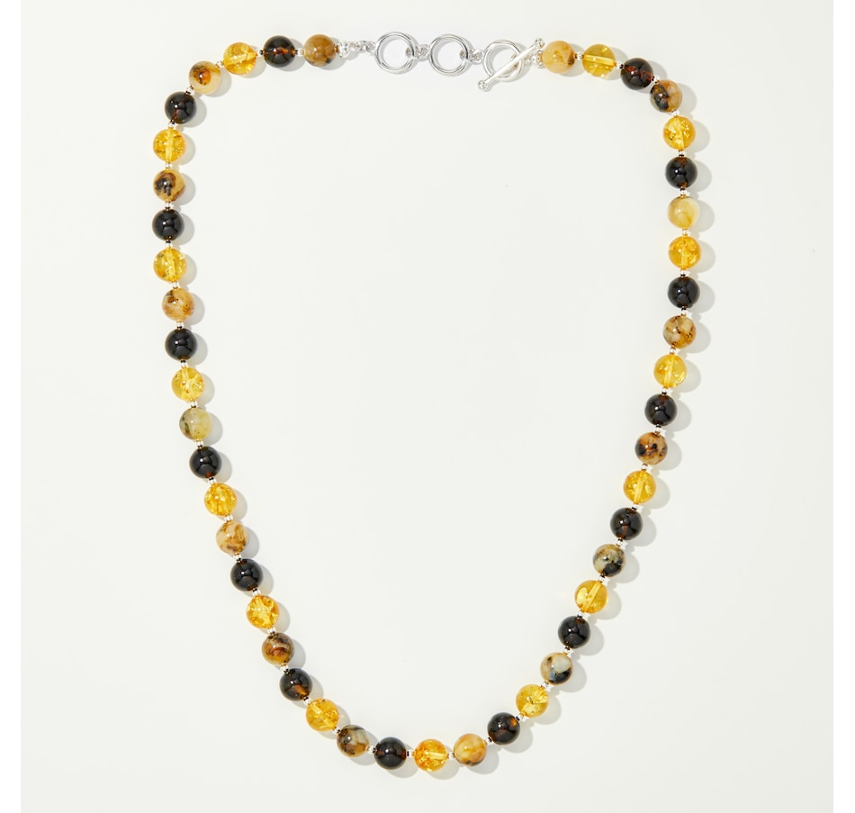 Image 243804_MTISS.jpg, Product 243-804 / Price $229.99, Amber Extraordinaire Sterling Silver Round Amber Bead Toggle Necklace from Amber Extraordinaire on TSC.ca's Jewellery department