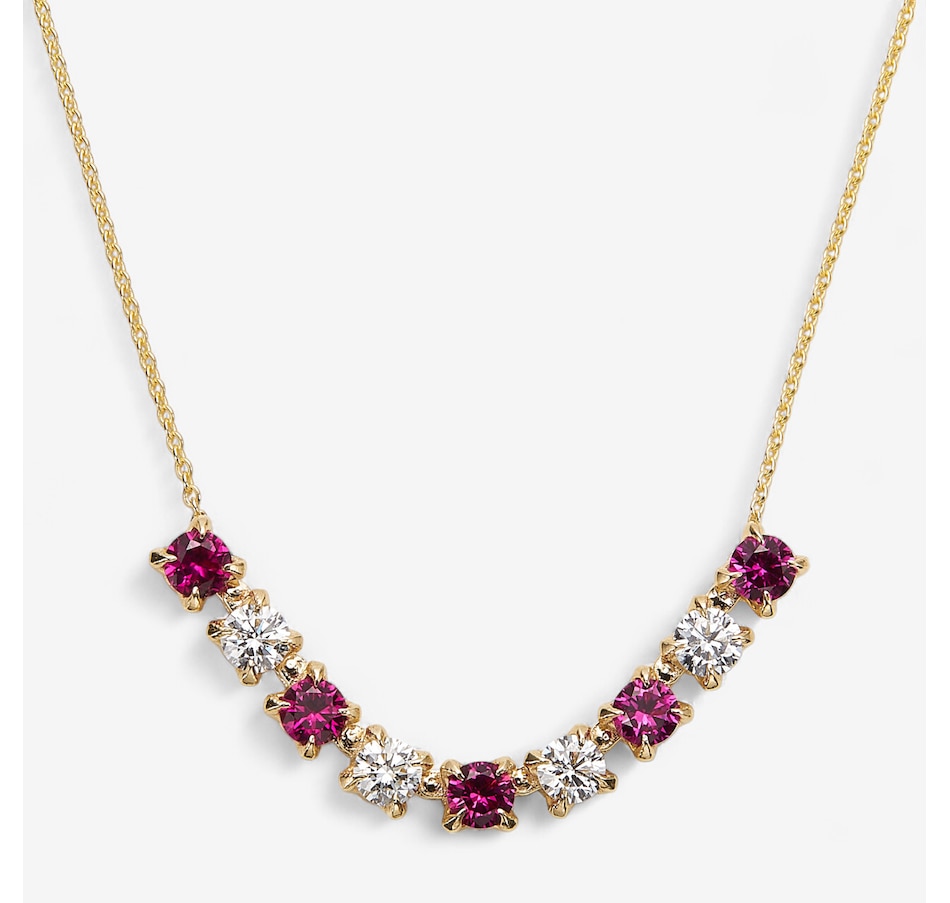Image 243913_RBY.jpg, Product 243-913 / Price $1,299.99, EVERA Diamonds 14K Yellow Gold Gemstone & Diamond Necklace from Evera Diamonds on TSC.ca's Jewellery department