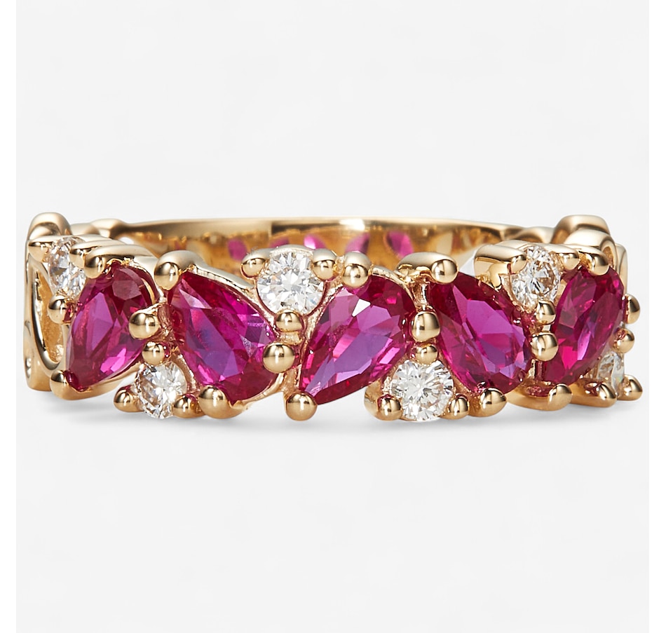 Image 243916_YGRBY.jpg, Product 243-916 / Price $1,399.99, 14K Gold Pear Shape Gemstone & Diamond Band from Evera Diamonds on TSC.ca's Jewellery department